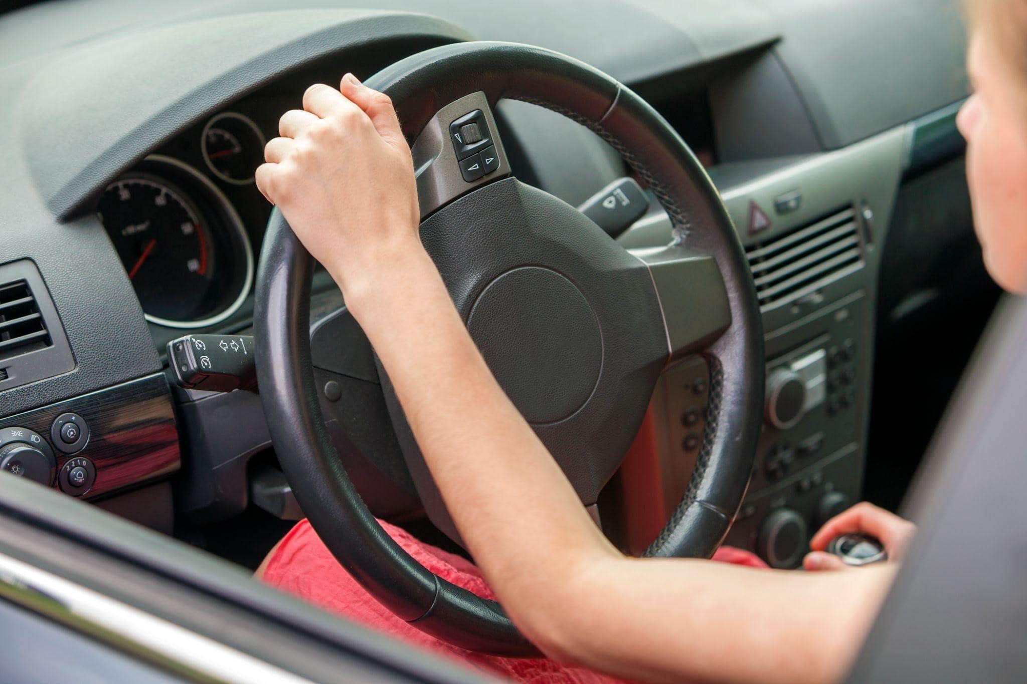 A teenager driving