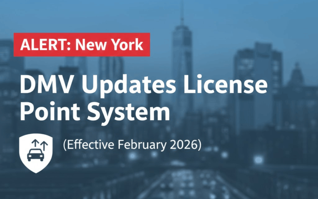 ALERT: New York DMV Updates License Point System (Effective February 2026)